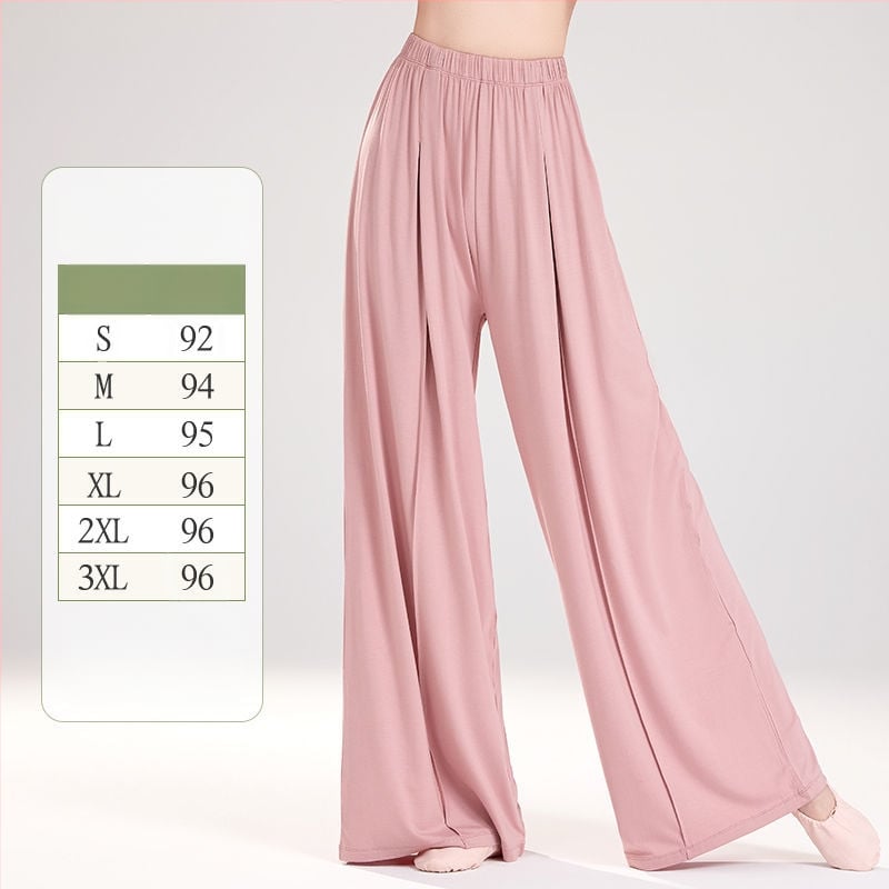 Moteriškos poliesterinės šokių kelnės su plačiomis kojomis, liaudies šokių stiliui, 2025 m. pavasaris