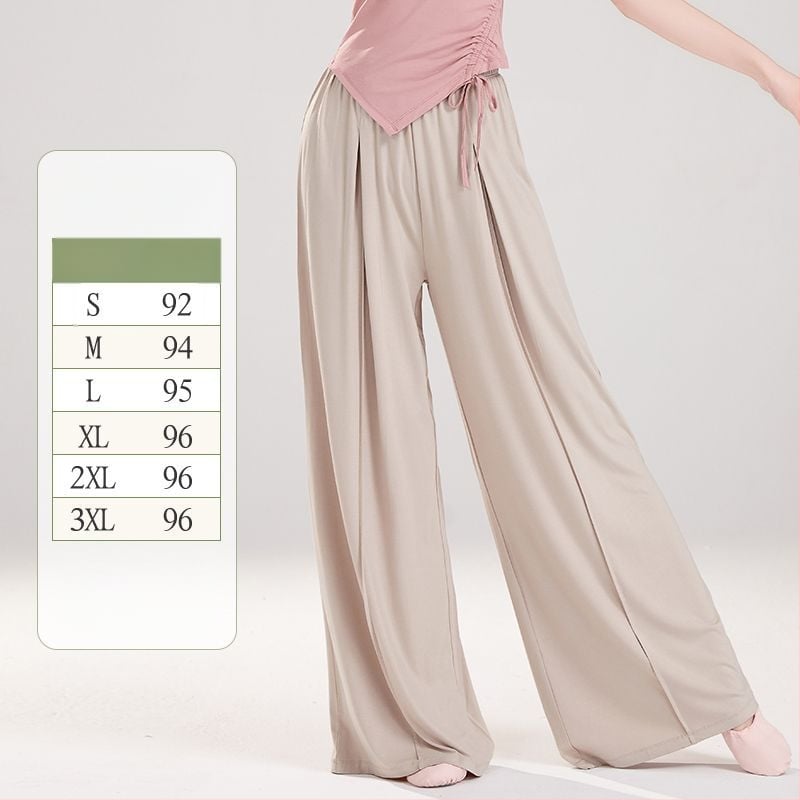 Moteriškos poliesterinės šokių kelnės su plačiomis kojomis, liaudies šokių stiliui, 2025 m. pavasaris