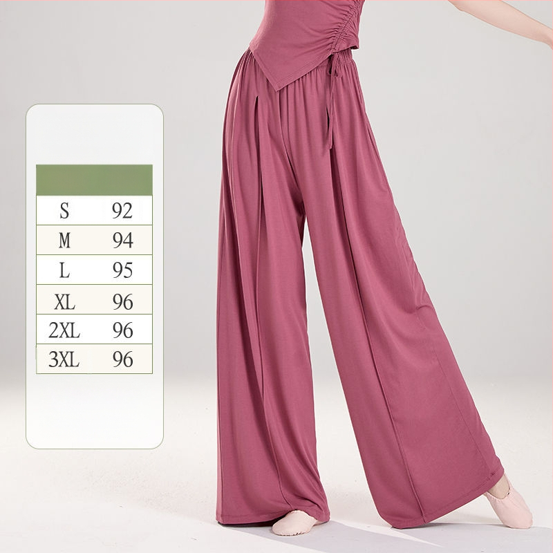 Moteriškos poliesterinės šokių kelnės su plačiomis kojomis, liaudies šokių stiliui, 2025 m. pavasaris