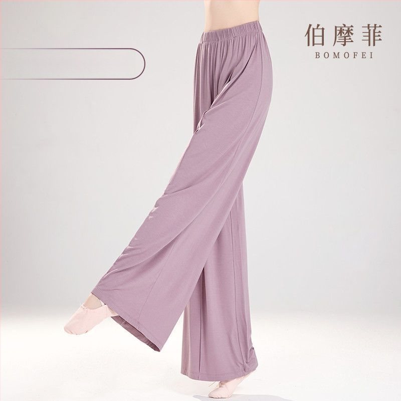 Moteriškos poliesterinės šokių kelnės su plačiomis kojomis, liaudies šokių stiliui, 2025 m. pavasaris