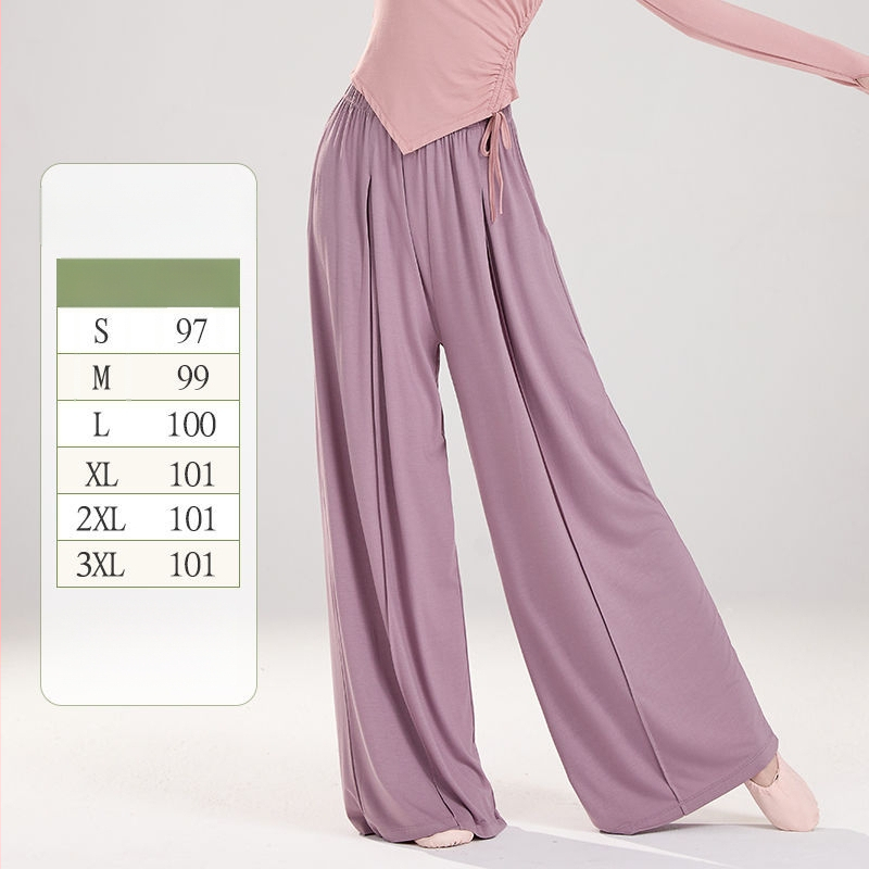 Moteriškos poliesterinės šokių kelnės su plačiomis kojomis, liaudies šokių stiliui, 2025 m. pavasaris