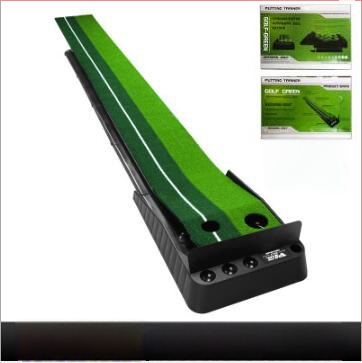 Golfa puttinga treniņkomplekta ar atgriezeno bumbu un barjeru, pārnēsājams, plastmasas mākslīgais zālens; logotipa druka; pielāgošana pieejama