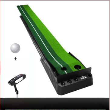 Golfa puttinga treniņkomplekta ar atgriezeno bumbu un barjeru, pārnēsājams, plastmasas mākslīgais zālens; logotipa druka; pielāgošana pieejama