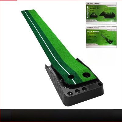 Golfa puttinga treniņkomplekta ar atgriezeno bumbu un barjeru, pārnēsājams, plastmasas mākslīgais zālens; logotipa druka; pielāgošana pieejama