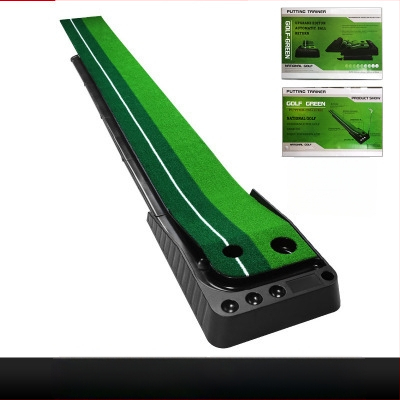 Golfa puttinga treniņkomplekta ar atgriezeno bumbu un barjeru, pārnēsājams, plastmasas mākslīgais zālens; logotipa druka; pielāgošana pieejama