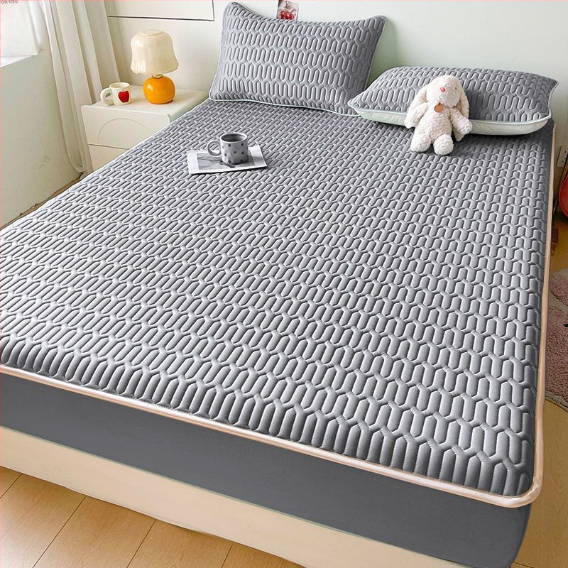 Natūralus lateksas Ice Silk lovos komplektas, 3 dalys, šiuolaikinis minimalistinis stilius, latekso kiekis 90%+