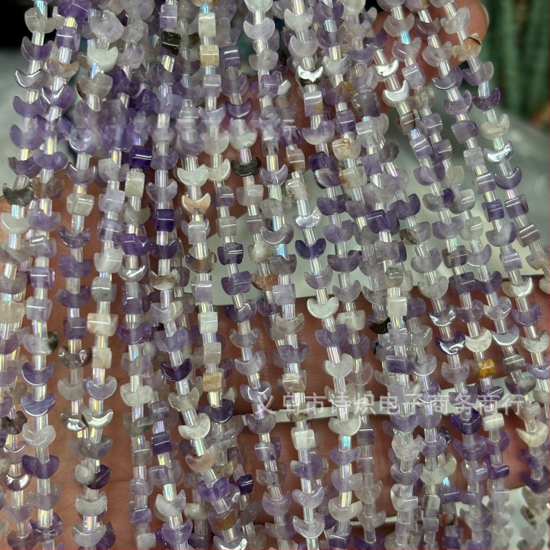 DIY dijelovi za nakit — agatne perle s dizajnom mjeseca, ručno polirane, prirodni uzorak