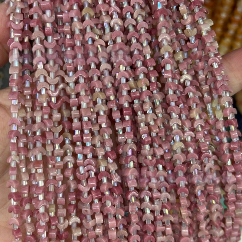 DIY dijelovi za nakit — agatne perle s dizajnom mjeseca, ručno polirane, prirodni uzorak