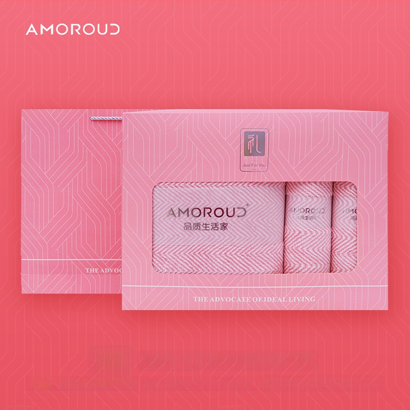 Mufando Dovanų komplektas vonios rankšluosčiams – Elegantiški prabangūs rankšluosčiai, Coral Fleece, 280 g, Siuvimas, Dovanų Dėžutė