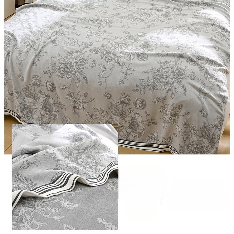 Bambuszrostból készült takaró – hűs Ice Silk érzet, egész évben használható, virágos minta, modern minimalist stílus, súly 800-999 g