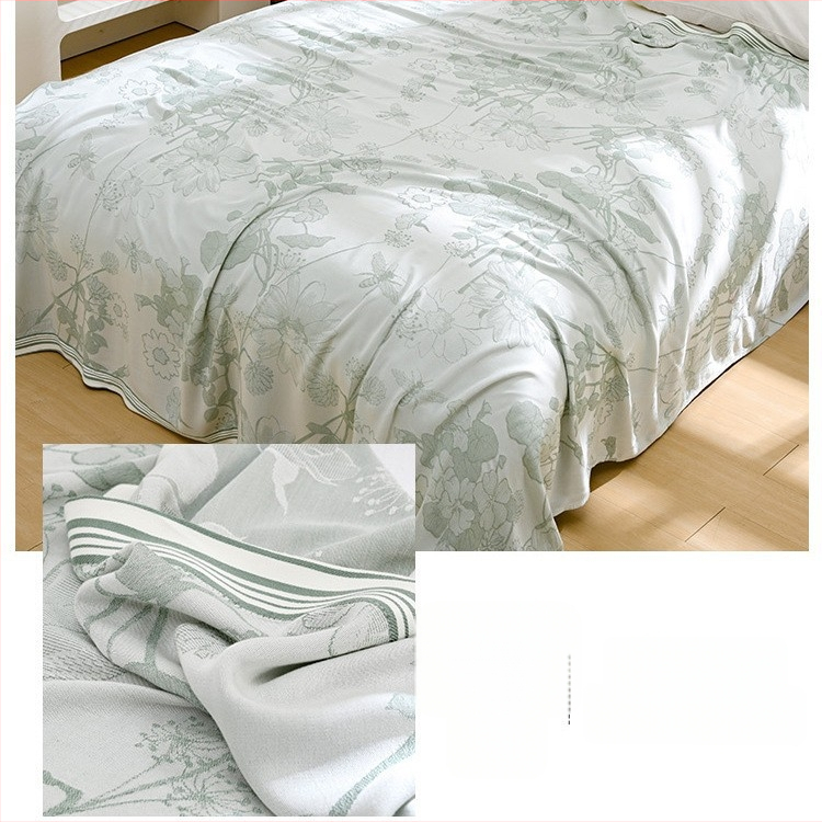 Bambuszrostból készült takaró – hűs Ice Silk érzet, egész évben használható, virágos minta, modern minimalist stílus, súly 800-999 g