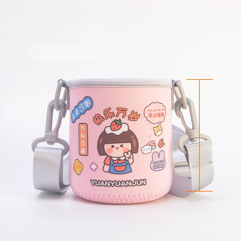 Laste tassiümbris - karikatuurne disain, kanga materjal, kohandamine saadaval, logotüübi trükkimine võimalik, esmaklassiline kvaliteet