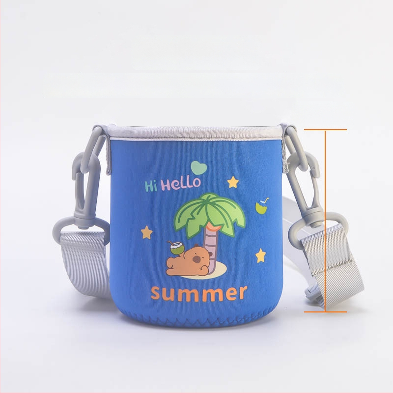 Laste tassiümbris - karikatuurne disain, kanga materjal, kohandamine saadaval, logotüübi trükkimine võimalik, esmaklassiline kvaliteet