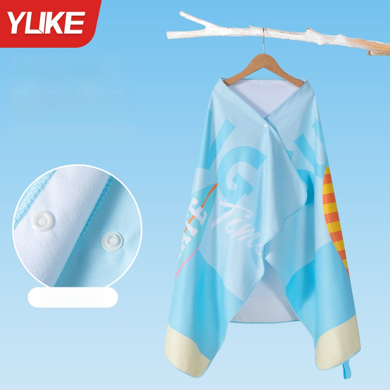 Yuke Vaikų greitai džiūstantis plaukimo rankšluostis su chalatu – sugeriantis plaukimo, 200–300 g, 16 siūlų Jacquard, siuvimas