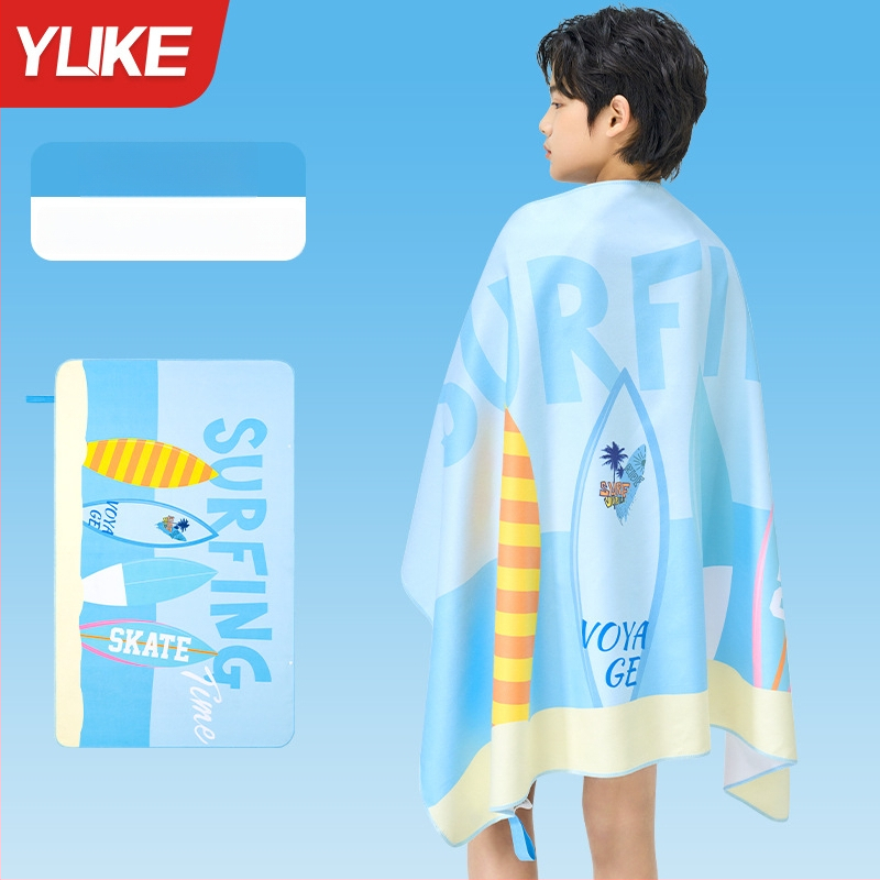 Yuke Vaikų greitai džiūstantis plaukimo rankšluostis su chalatu – sugeriantis plaukimo, 200–300 g, 16 siūlų Jacquard, siuvimas