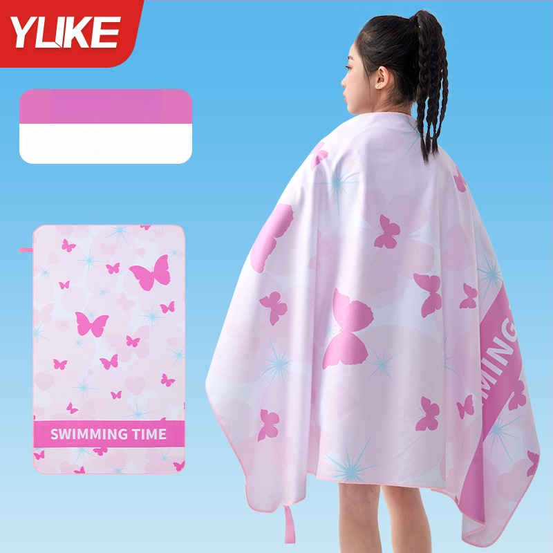 Yuke Vaikų greitai džiūstantis plaukimo rankšluostis su chalatu – sugeriantis plaukimo, 200–300 g, 16 siūlų Jacquard, siuvimas