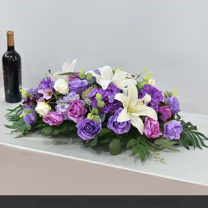 Mākslīgu ziedu galda centrālais dekors – margriete drukāšana, flokēšana, kāzām