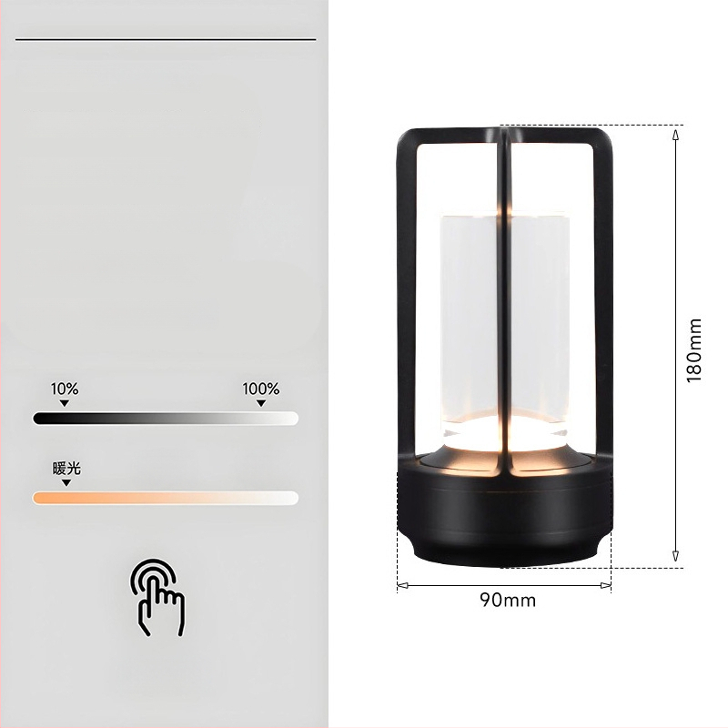 Stalo lempa su kryžiaus formos krištolo dizainu, įkraunama, prisilietimo valdymas, aplinkos šviesa, metalo laikiklis