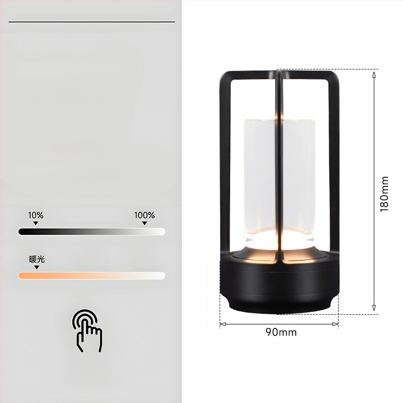 Stalo lempa su kryžiaus formos krištolo dizainu, įkraunama, prisilietimo valdymas, aplinkos šviesa, metalo laikiklis