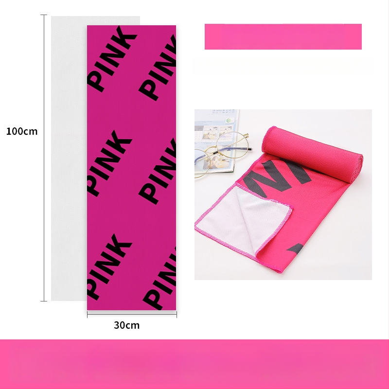 Poliészter sporttörölköző hűtő funkcióval, 45 g, nedvszívás 11–15 s, nyomtatott logó