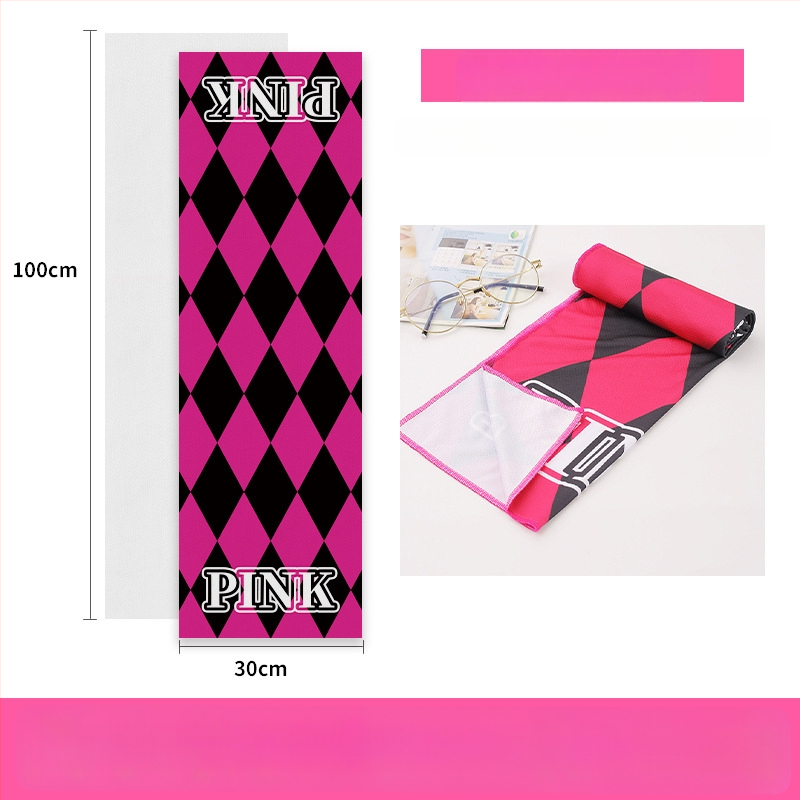 Poliészter sporttörölköző hűtő funkcióval, 45 g, nedvszívás 11–15 s, nyomtatott logó