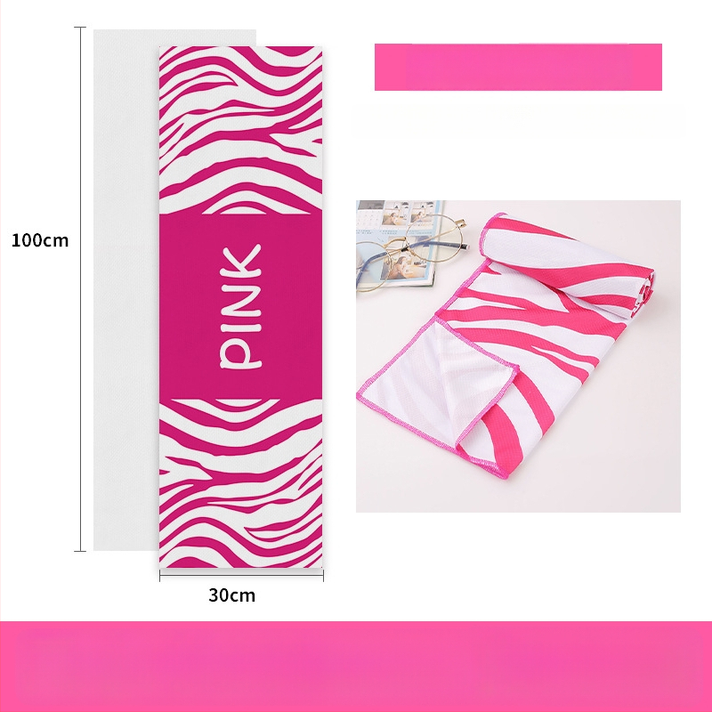 Poliészter sporttörölköző hűtő funkcióval, 45 g, nedvszívás 11–15 s, nyomtatott logó