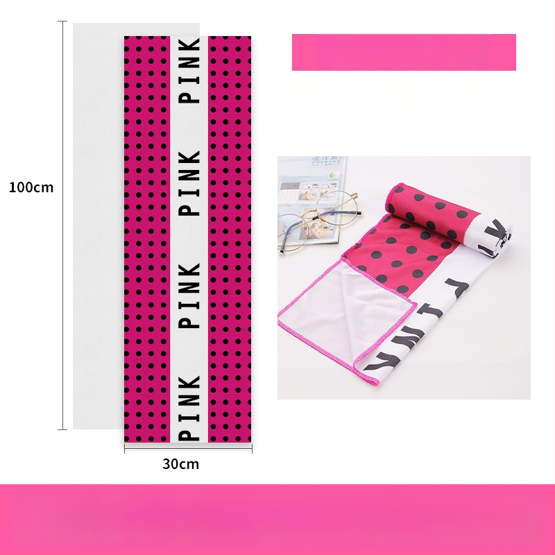 Poliészter sporttörölköző hűtő funkcióval, 45 g, nedvszívás 11–15 s, nyomtatott logó