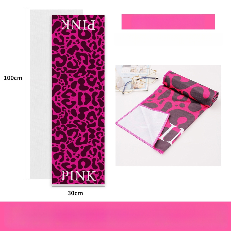 Poliészter sporttörölköző hűtő funkcióval, 45 g, nedvszívás 11–15 s, nyomtatott logó