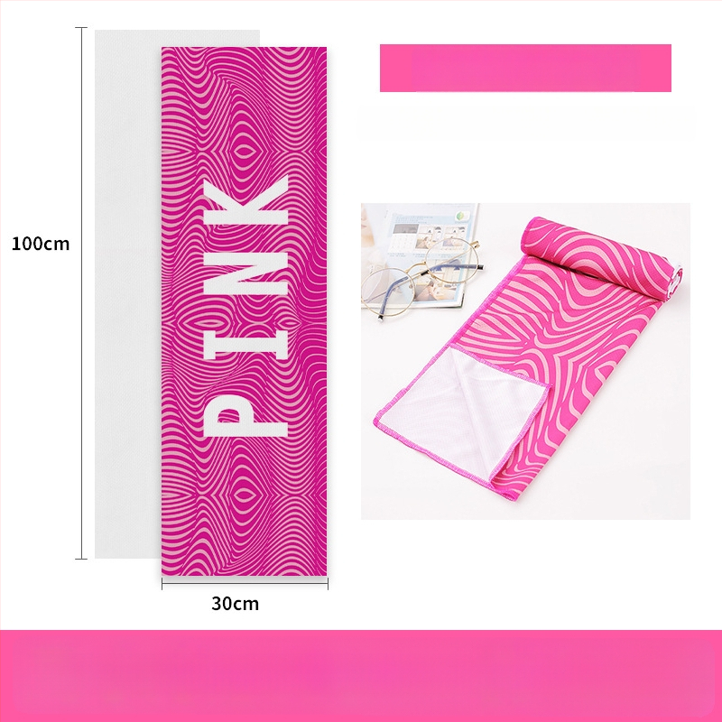 Poliészter sporttörölköző hűtő funkcióval, 45 g, nedvszívás 11–15 s, nyomtatott logó