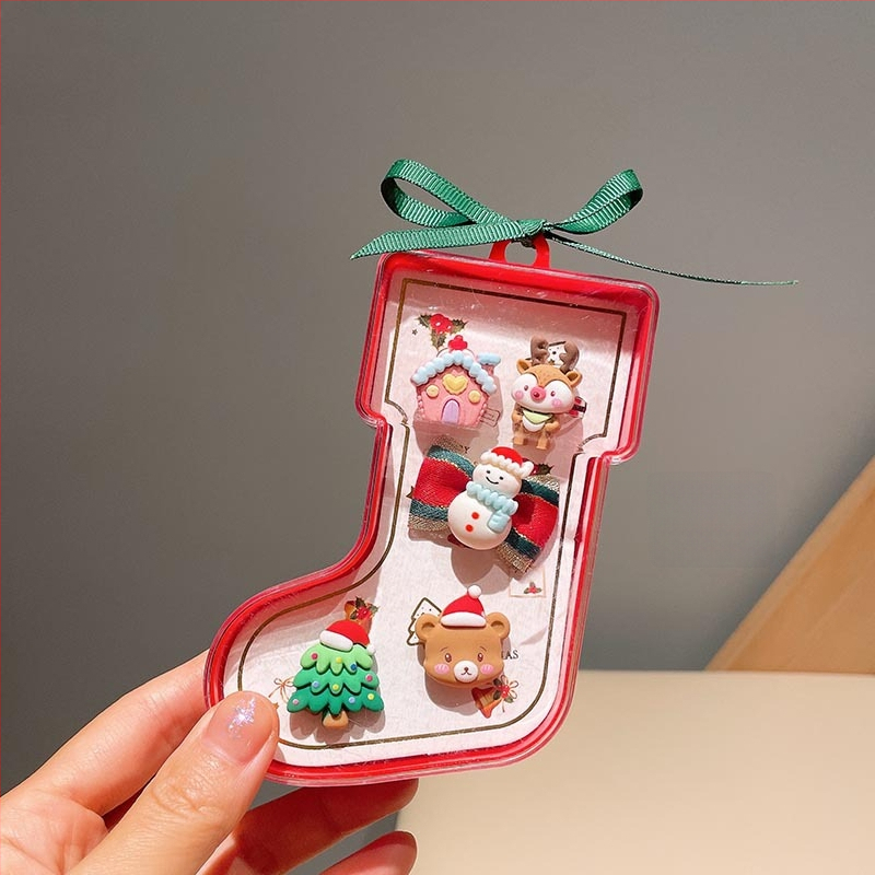 Juvelierizstrādājumu komplekts: regulējams gredzens un karikatūras Ziemassvētku vecītis auskari — Ziemassvētku dāvana bērniem