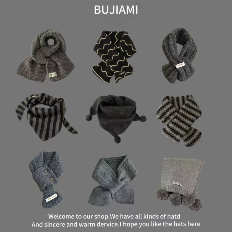 Vilnonis šalikas, universalus, žiemos šiluma, spalvotų tinklelio raštas, tie-dye apdaila — Bajia Rice