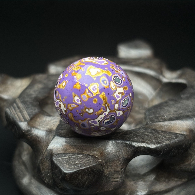 Koka rokassprādze ar ķīniešu motīvu, roku darbs, Budas pērļu inkrustācija