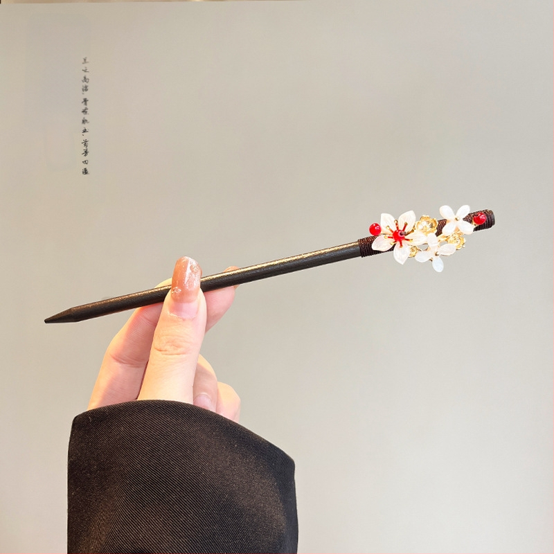 Koka matu spraudnis etniska stilā, modeļa Q1404, Yiwu Jade Jewelry