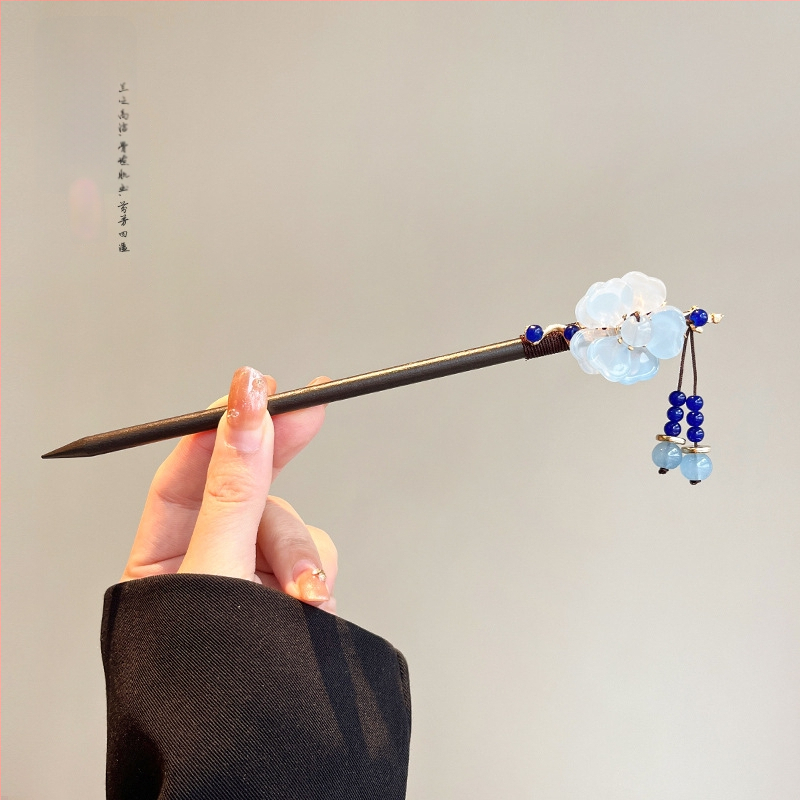 Koka matu spraudnis etniska stilā, modeļa Q1404, Yiwu Jade Jewelry