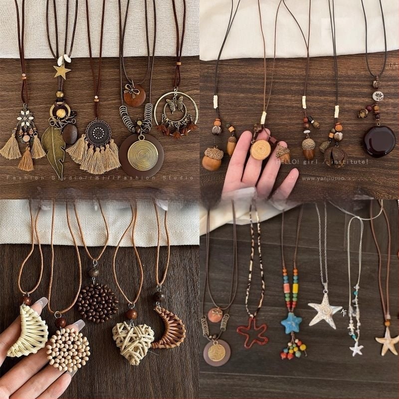 Ilga sieviešu kaklarota ar ģeometrisku piekari, korejiešu stila, cinka sakausējums, pavasaris 2025