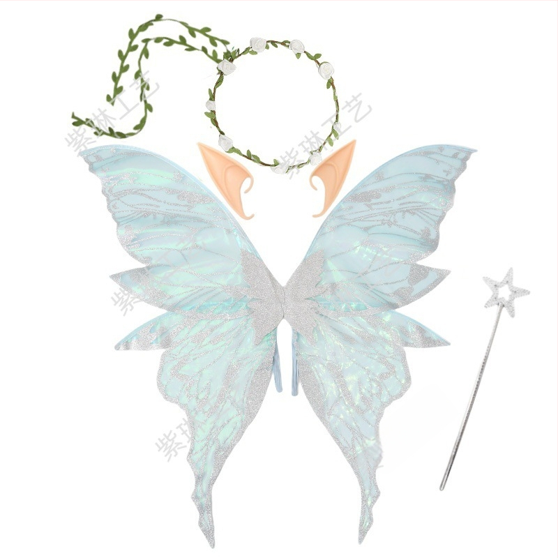 Eņģeļu spārni uz muguras - COSPLAY piederums, Materiāls: audums, Apstrāde: puse manuālā un puse mehāniskā, Grimu rekvizīts kostīmam, Nav importēts