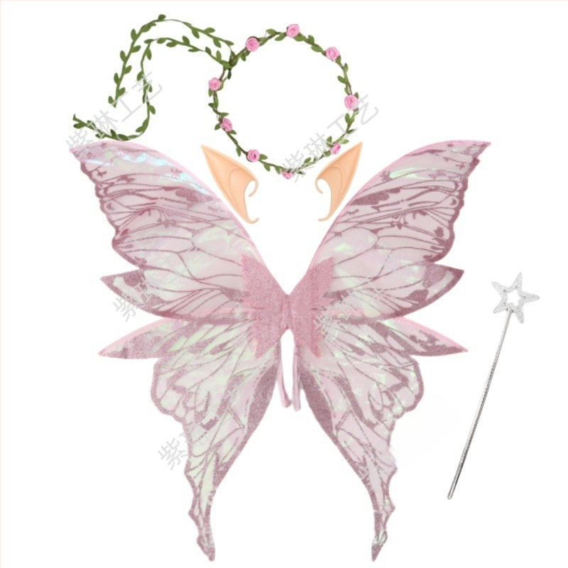 Eņģeļu spārni uz muguras - COSPLAY piederums, Materiāls: audums, Apstrāde: puse manuālā un puse mehāniskā, Grimu rekvizīts kostīmam, Nav importēts