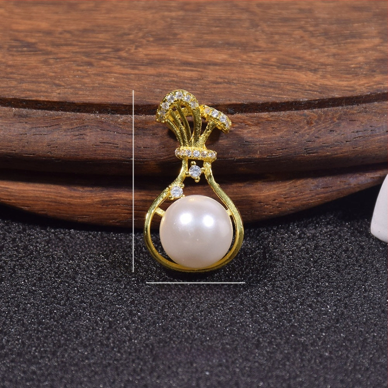 Kriauklių karoliukų geometrijškas pakabukas grandinėlė, įkvėpta korėjietiško stiliaus, poliruota danga