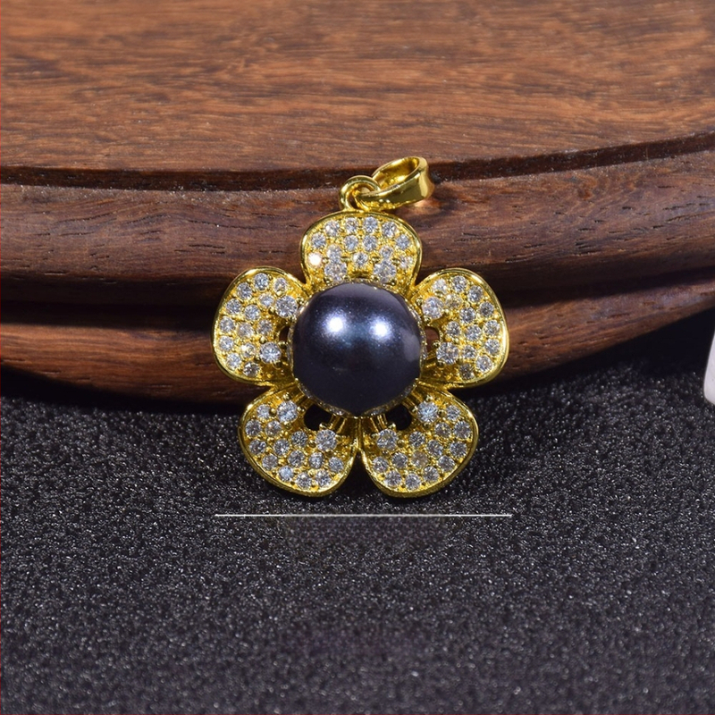 Kriauklių karoliukų geometrijškas pakabukas grandinėlė, įkvėpta korėjietiško stiliaus, poliruota danga