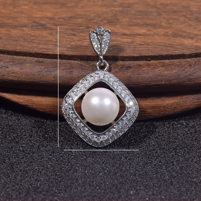 Kriauklių karoliukų geometrijškas pakabukas grandinėlė, įkvėpta korėjietiško stiliaus, poliruota danga