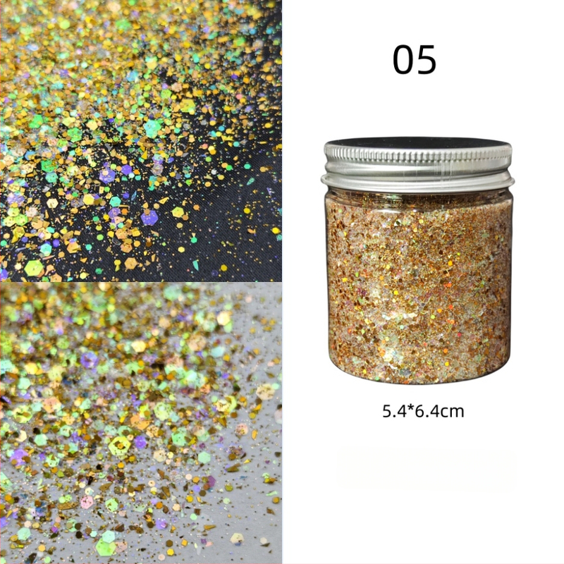 Nagu gliterēti ar PET materiālu, zvaigžņu debess raksts, korejiešu stila spožs pārklājums