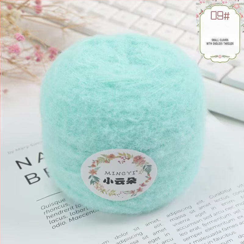 6-szálas Marshmallow mousse fonal horgoláshoz és kézi kötéshez — semi-worsted, felhő-szerű textúra tejwafla