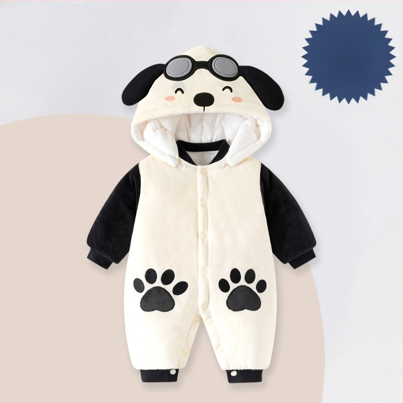 Žiemos storas kūdikio kombinezonas su nuimamu gobtuvu, ilgom rankovėm