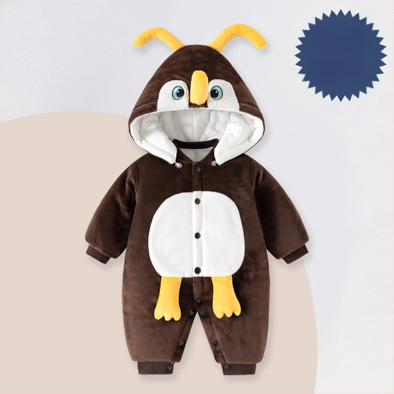 Žiemos storas kūdikio kombinezonas su nuimamu gobtuvu, ilgom rankovėm