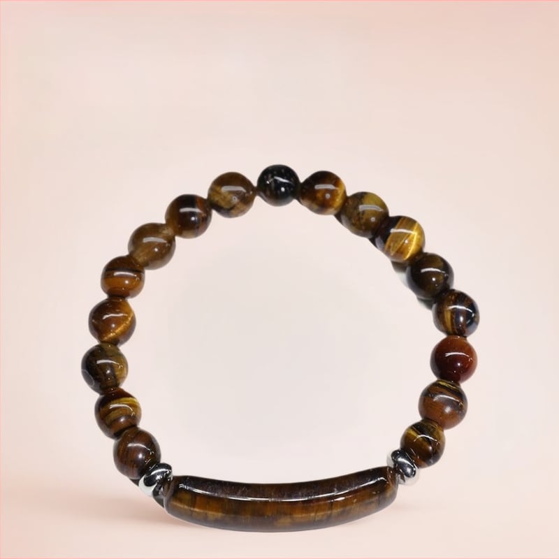 Ling shi dabīgā akmens rokassprādze, urbānais stils, universālais stils, apaļas pērlītes, rokdarbs