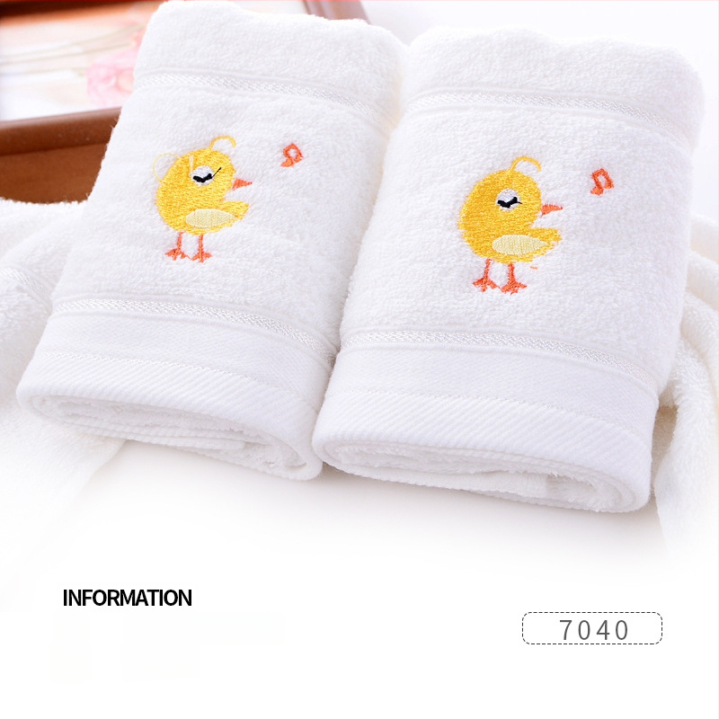 Dječji ručnik od 100% pamuka, mekan i upijajući, bez dlačica, s izvezenim dizajnom, za pranje lica, težina ispod 50 g