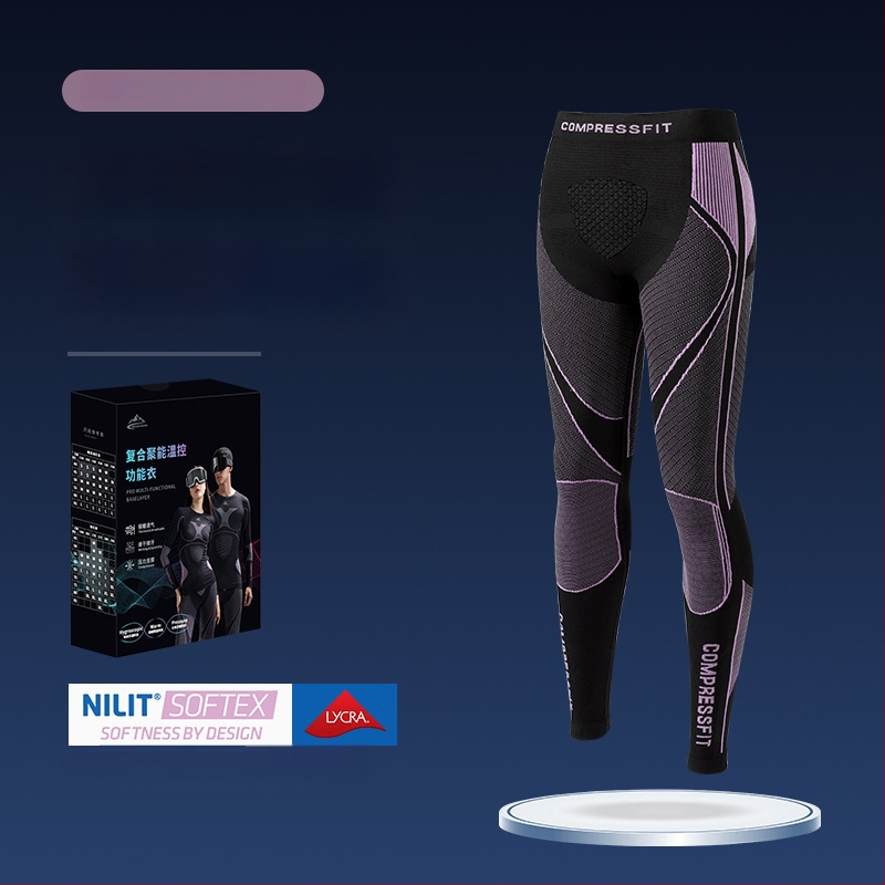 Rexchi terminis greitai džiūstantis apatinių komplektas su Lycra, dryžių raštas, unisex, kompresijos kirpimas, šiltas ir kvėpuojantis žiemai ir rudeniui