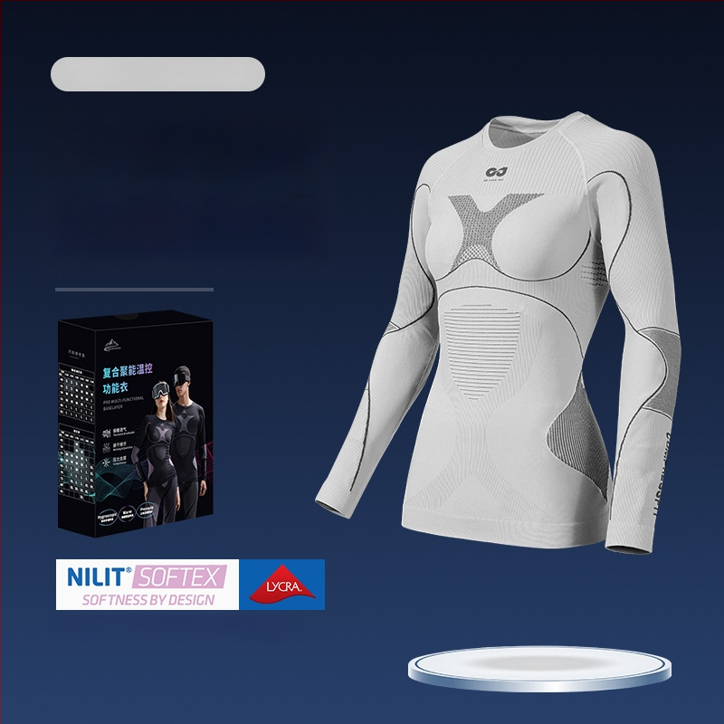 Rexchi terminis greitai džiūstantis apatinių komplektas su Lycra, dryžių raštas, unisex, kompresijos kirpimas, šiltas ir kvėpuojantis žiemai ir rudeniui