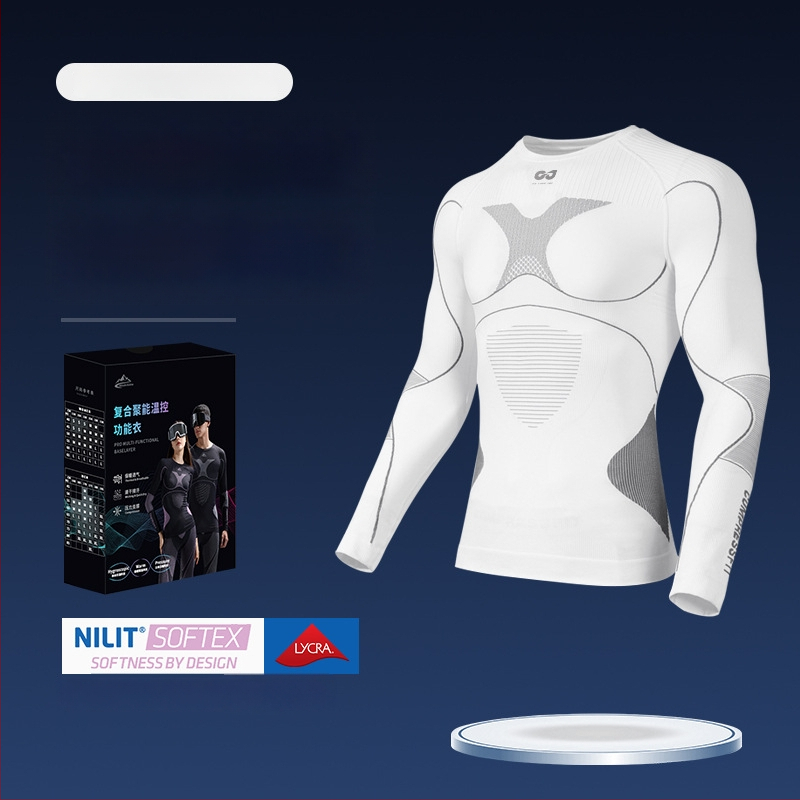 Rexchi terminis greitai džiūstantis apatinių komplektas su Lycra, dryžių raštas, unisex, kompresijos kirpimas, šiltas ir kvėpuojantis žiemai ir rudeniui