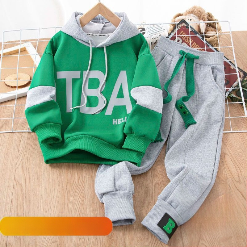 Vaikiškas dviejų dalių kostiumas su ilgomis rankovėmis (megztas audinys, triušio kailis 91–95%, pavasaris 2025)